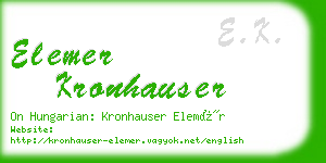 elemer kronhauser business card